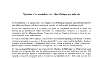 Signature d’un nouvel accord collectif d’épargne salariale