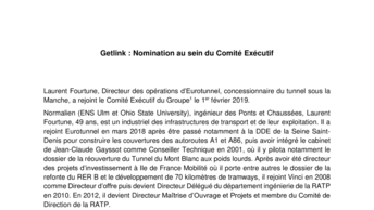 Getlink : Nomination au sein du Comité Exécutif