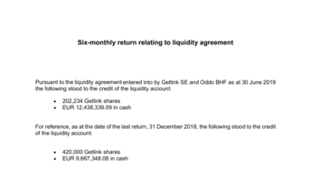 Six-monthly return relating to liquidity agreement