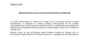 Giancarlo Guenzi entre au Conseil d’Administration de Getlink SE
