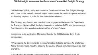 GB Railfreight welcomes the Government’s new Rail Freight Strategy
