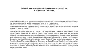 Deborah Merrens appointed Chief Commercial Officer of Eurotunnel Le Shuttle