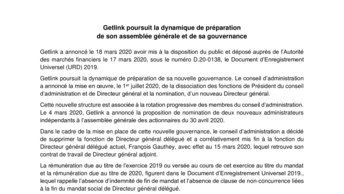 Getlink poursuit la dynamique de préparation de son assemblée générale et de sa gouvernance
