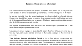 Eurotunnel les a ramenés à la maison