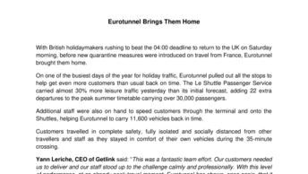 Eurotunnel brings them home