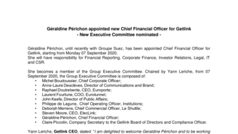 Géraldine Périchon appointed new Chief Financial Officer for Getlink  - New Executive Committee nominated