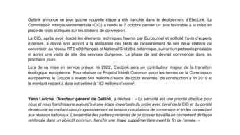 ElecLink : Accord de la CIG pour le lancement de tests sur les stations de conversion