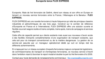 Europorte lance FLEX EXPRESS