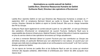 Nominations au comité exécutif de Getlink