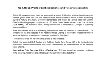 Pricing of additional senior secured “green” notes .pdf