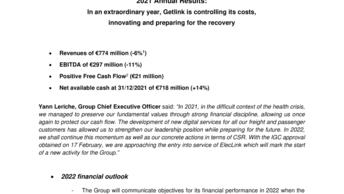 2021 Annual Results: In an extraordinary year, Getlink is controlling its costs, innovating and preparing for the recovery