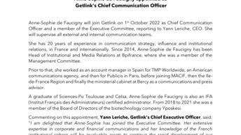 Anne-Sophie de Faucigny appointed as Getlink's Chief Communication Officer
