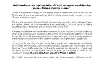 Implementation of French law against social dumping