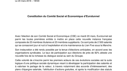 Constitution du Comite Social et Economique Eurotunnel