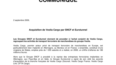 Acquisition de Veolia Cargo par SNCF et Eurotunnel