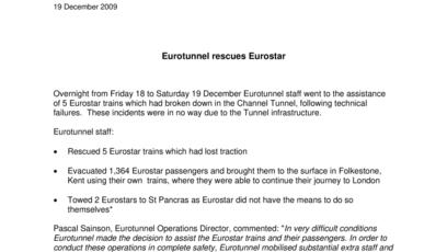 Eurotunnel rescues Eurostar