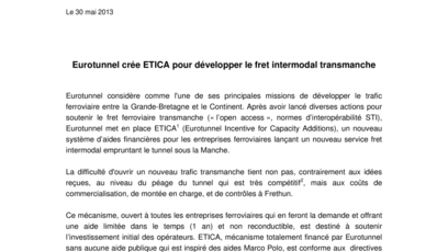 Eurotunnel crée ETICA pour développer le fret intermodal transmanche