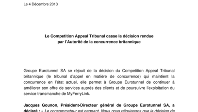 Le Competition Appeal Tribunal casse la décision rendue  par l’Autorité de la concurrence britannique