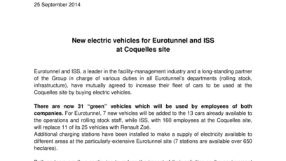 New electric vehicles for Eurotunnel and ISS  at Coquelles site