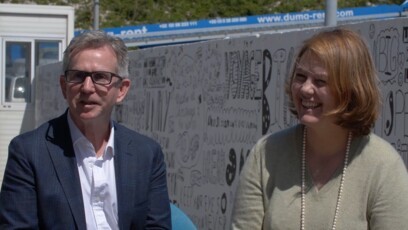 Joint interview and views on the mural painting