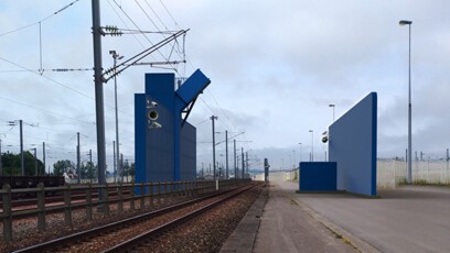 Pose de la première pierre du futur scanner pour trains de marchandises