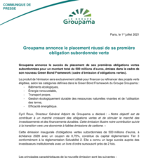 CP Groupama Green Bond - Juillet 2021