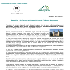 CP Beautiful Life Group fait l'acquisition de Château d'Agassac