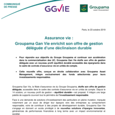 COMMUNIQUÉ DE PRESSE – GROUPAMA GAN VIE ENRICHIT SON OFFRE DE GESTION DÉLÉGUÉE D’UNE DÉCLINAISON DURABLE – 23102019.pdf