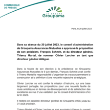 CP nomination Olivier Larcher directeur général délégué