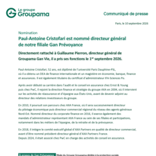 CP Groupama Nomination DG Gan Prévoyance