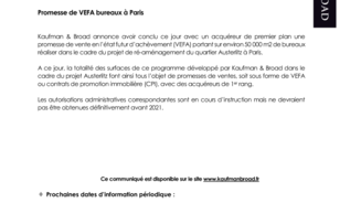 Promesse de VEFA bureaux à Paris Austerlitz