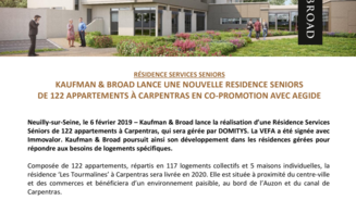 Kaufman & Broad lance une nouvelle résidence seniors à Carpentras