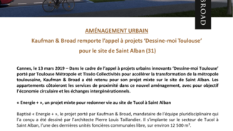 Kaufman & Broad remporte l’appel à projets ‘Dessine-moi Toulouse’ pour le site de Saint Alban (31)