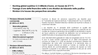 Résultats du 1er semestre 2018
