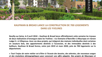 Kaufman & Broad lance la construction de 700 logements dans les Yvelines