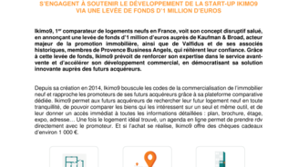Kaufman & Broad, Valfidus et Provence Business Angels s’engagent à soutenir le développement de la start-up Ikimo9 via une levée de fonds d’1 million d’euros