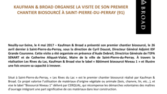 Kaufman & Broad organise la visite de son premier chantier biosourcé à Saint-Pierre-du-Perray (91)