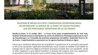 Kaufman & Broad soutient l’innovation entrepreneuriale et le service de ChouetteCopro