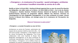« Émergence », la renaissance d’un quartier - quand aménageur, architectes et promoteur travaillent ensemble au service de la ville