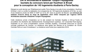 DATA Architectes et Bassinet Turquin Paysagistes lauréats du concours lancé par Kaufman & Broad pour la conception de 145 logements étudiants à Paris-Saclay