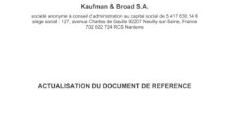 Documents de référence - Kaufman & Broad 2015 (Actualisation)