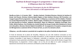Kaufman & Broad inaugure le programme « Green Lodge » à Villepreux dans les Yvelines