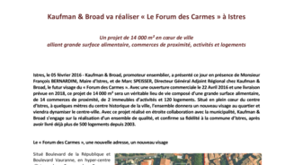 Kaufman & Broad va réaliser « Le Forum des Carmes » à Istres