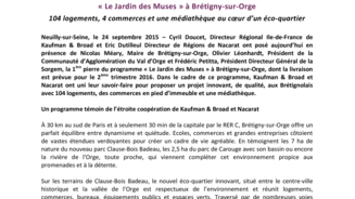 Kaufman & Broad et Nacarat posent la 1ère pierre du programme « Le Jardin des Muses » à Brétigny-sur-Orge