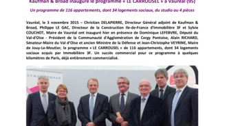 Kaufman & Broad inaugure le programme « LE CARROUSEL » à Vauréal (95)