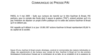 Communiqué de Presse PAI