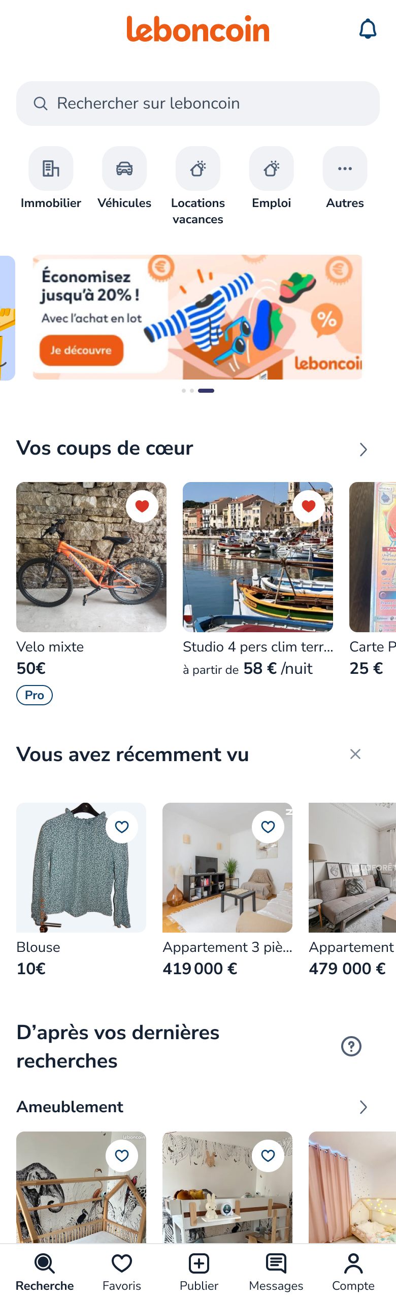 Homepage APP - leboncoin - Novembre 2024