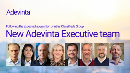 Adevinta annonce une nouvelle équipe de direction en vue de l’acquisition prochainement prévue du eBay Classifieds Group