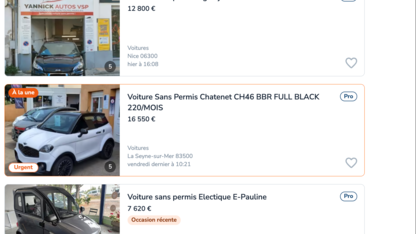 Le marché de la voiture d’occasion sans permis poursuit son essor