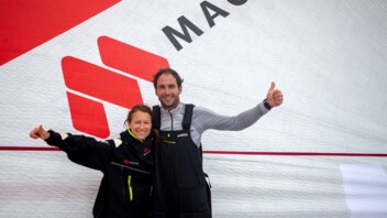 Isabelle Joschke et Morgan Lagravière après le Défi Azimut 2019